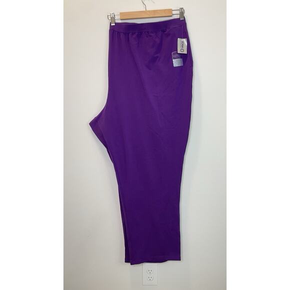 NWT Catherines Suprema Collection Purple Cotton Knit Capri Pants 5X (34/36) - Picture 2 of 12